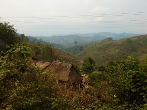 A typical arid landscape before the rainy season in mountainous Northern Laos